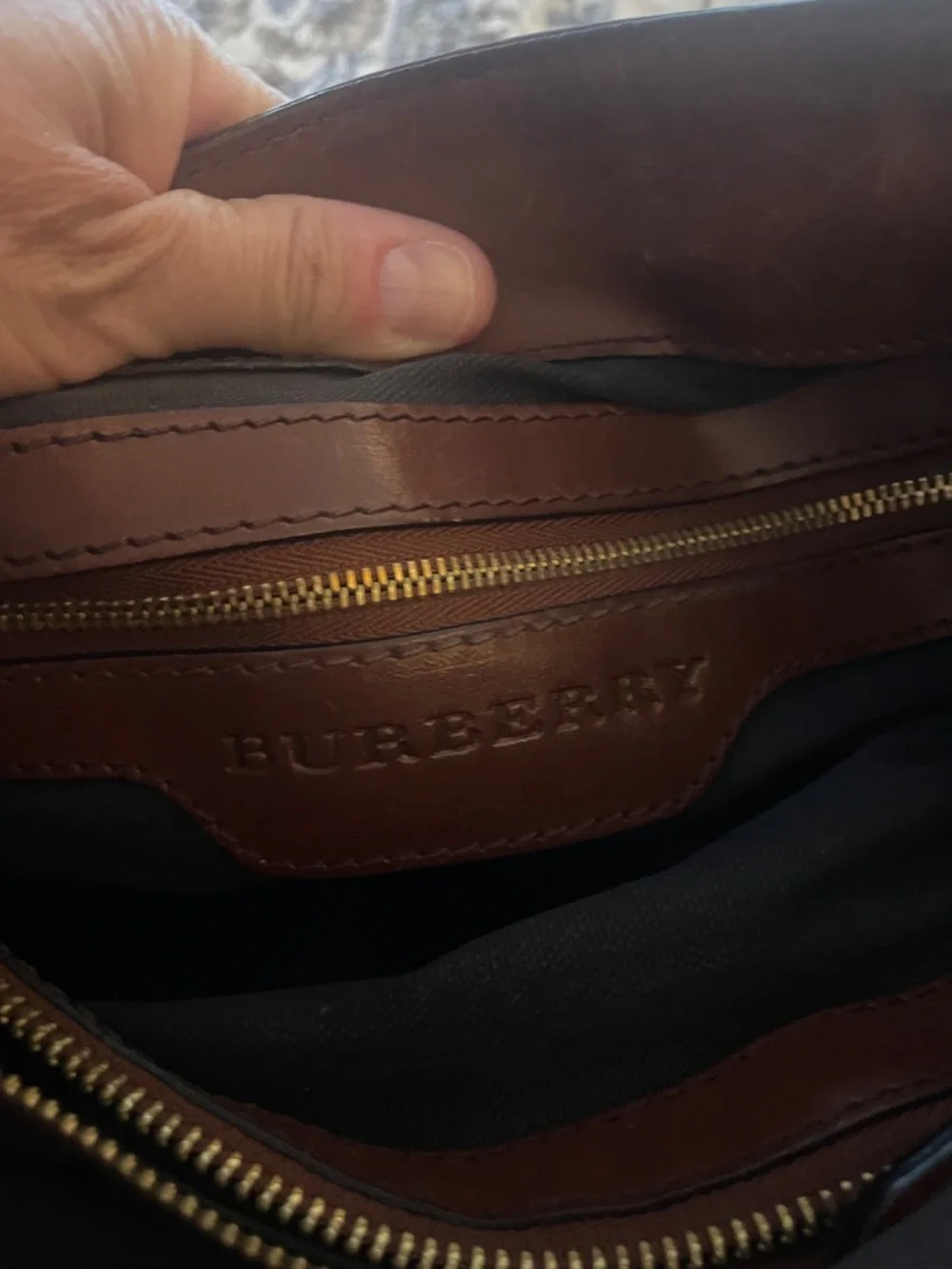 Burberry Canvas Bucket Bag with Brown Leather Trim - Picture 5 of 12